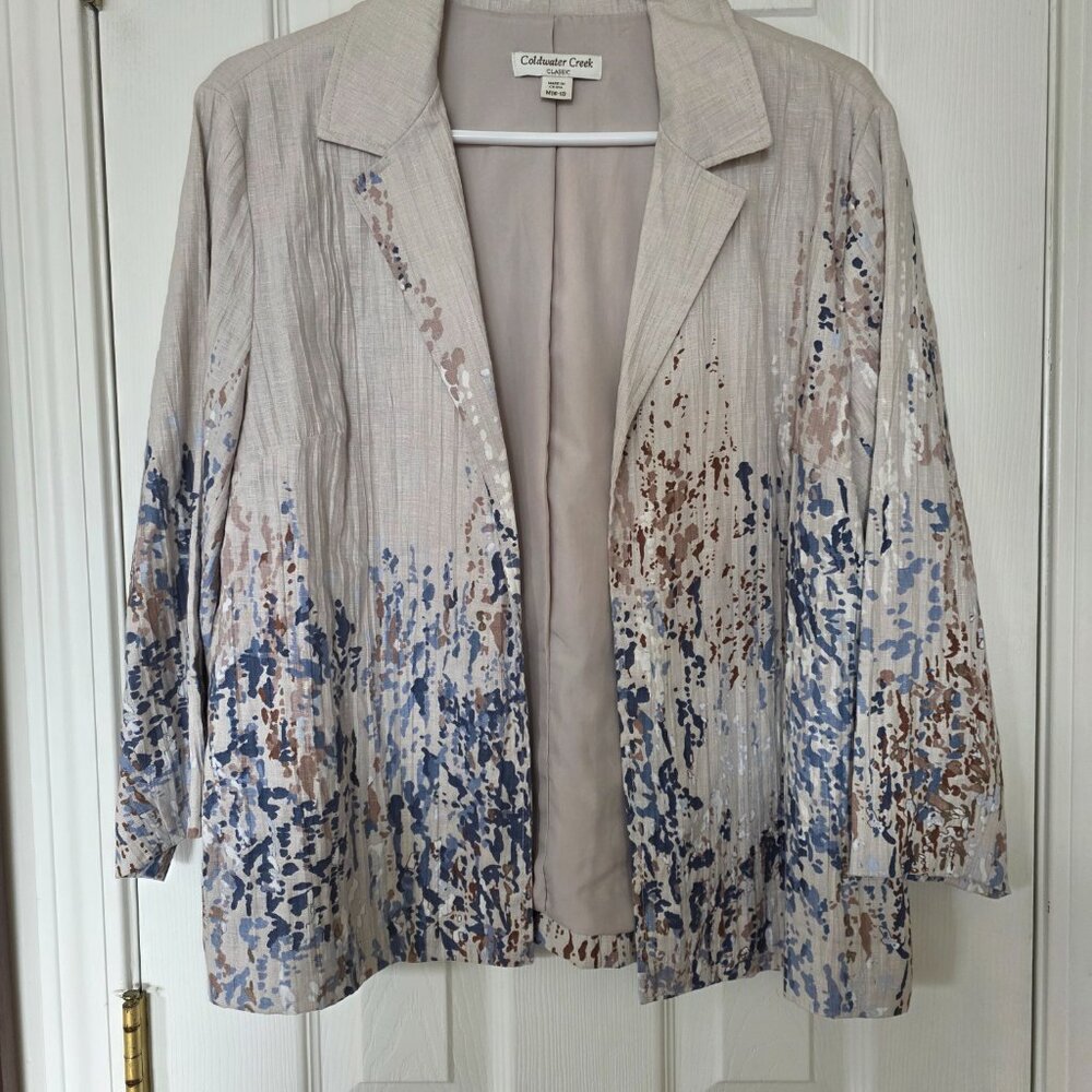Elegant 100% Cotton Short Jacket - Pastel Tones - Like New 